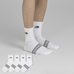 뉴발란스 메쉬 로고 쿠션 중목 양말 4켤레