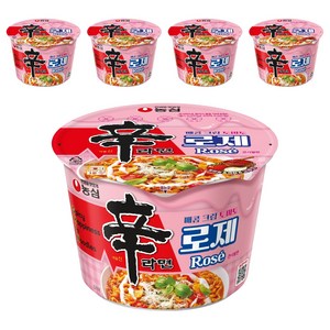 신라면 로제 큰사발면 108g, 5개