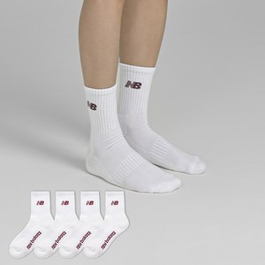 뉴발란스 베이직 로고 파일 중목 양말 4켤레