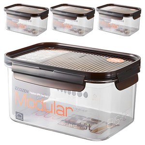 락앤락 비스프리 모듈러 직사각 밀폐용기, 1.5L, 4개