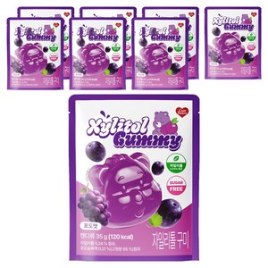 스낵스 케어베어 자일리톨 구미 포도맛, 35g, 8개