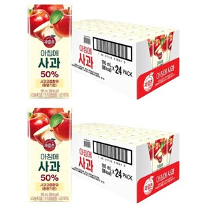 해태htb 과일촌 아침에 사과 주스, 195ml, 48개