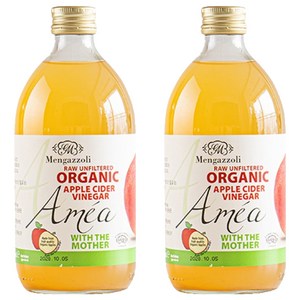 멩가졸리 언필터드 유기농 사과식초, 500ml, 2개