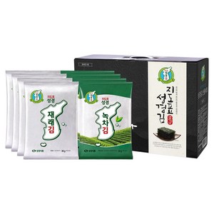 지도표성경 재래식 전장김 30g x 4p + 녹차 전장김 30g x 4p 세트, 1세트