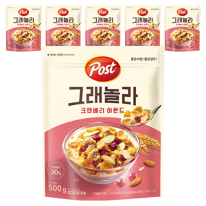 포스트 크랜베리 아몬드 그래놀라, 500g, 6개