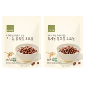 올가홀푸드 유기농 통곡물 초코볼, 240g, 2개