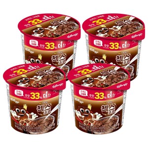 첵스초코 오곡으로 만든 컵 시리얼, 40g, 4개