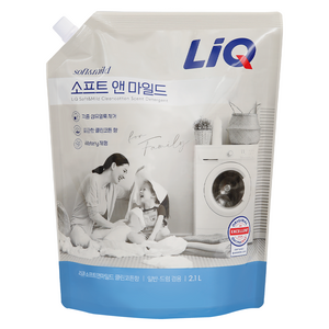 리큐 소프트 앤 마일드 클린코튼향 세탁세제 리필, 2.1L, 1개