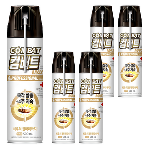 컴배트 프로페셔널 맥스 바퀴용 살충제, 500ml, 5개