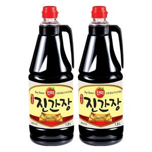 진미 참그루 진간장, 2개, 1.8L