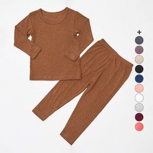 유니프랜드 아동용 히트 바이로프트 웜 9부 발열 실내복 상하세트