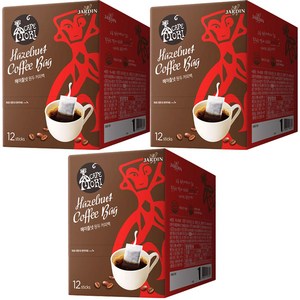 쟈뎅 까페모리 헤이즐넛향 원두 커피백, 4g, 12개입, 3개
