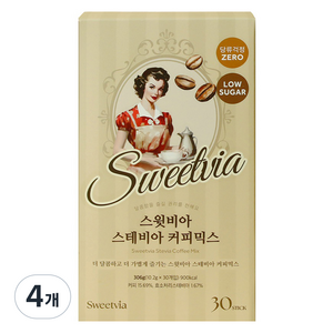 스윗비아 스테비아 커피믹스, 30개입, 10.2g, 4개