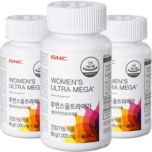 GNC 우먼스 울트라메가 멀티비타민 앤 미네랄, 90정, 3개