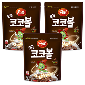 포스트 오곡 코코볼 시리얼, 1kg, 3개