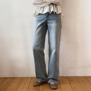 니썸 여성용 롱/숏 투게더 워싱 세미 와이드 데님 팬츠