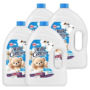 MiLKCotton 섬유유연제 파우더 코튼 파우더향 본품, 3.06L, 4개