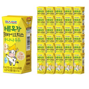 파스퇴르 무항생제 인증 목장 원유로 만든 바른목장 바나나우유, 125ml, 48개