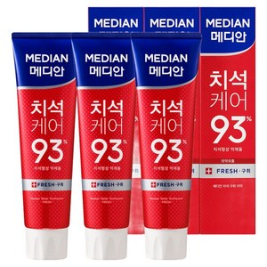 메디안 치석케어 구취 치약, 120g, 3개