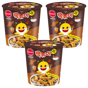 오테이스트 핑크퐁 아기상어 떡볶이 고소한 짜장맛, 116g, 3개