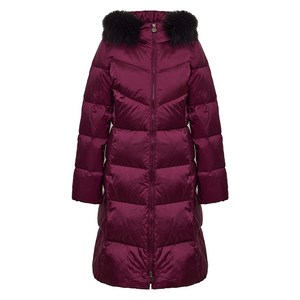 올리비아하슬러 여성용 퀄팅 후드 롱 구스 다운 패딩 OHBWDW203