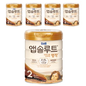 앱솔루트 엄마의 선물 프리미엄 명작 분유 2단계, 800g, 5개