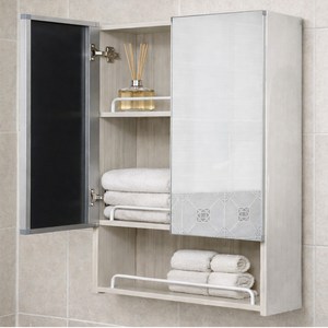 대형 오픈 거울 가이드 욕실 수납장 600 방문설치, 우드, 600 x 170 ..., 1개