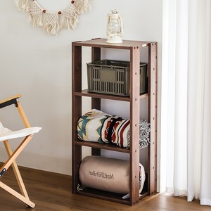 아이리스 OWR-400 3단 오픈형 다용도 우드 선반, 브라운, 40 x 29 x 88 cm