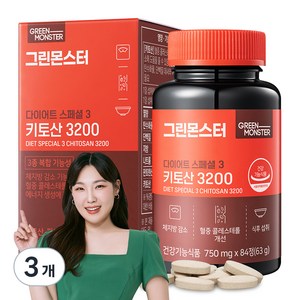 그린몬스터 다이어트 스페셜 3 키토산 3200, 84정, 3개