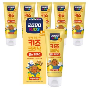 2080 키즈크리닉 1단계 무불소 아기 치약, 80g, 6개