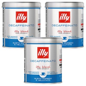 일리 디카페인 그라운드 분쇄커피, 125g, 3개