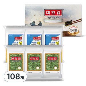 대천김 재래 도시락김, 5g, 108개