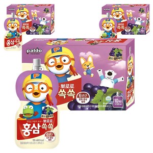 팔도 뽀로로 홍삼쏙쏙 어린이 음료 포도블루베리맛, 100ml, 30개