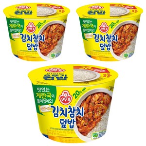오뚜기 컵밥 김치참치덮밥+계란국, 315g, 3개