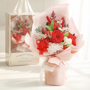 뷰티풀데코센스 생화 프리저브드 꽃다발 + 쇼핑백