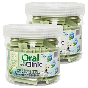 강아지 오랄클리닉 덴탈 스틱 껌, 청사과, 300g, 2개