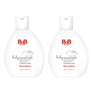 비앤비 베이비 샴푸 & 바스, 2개, 120ml