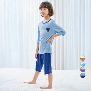 롤리트리 아동용 레이온 포인트 7부 실내복 상하의 세트