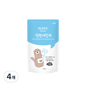 마이비 젖병세정제 거품형 리필, 400ml, 4개