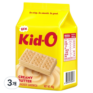 키드오 크리미 버터 크래커 샌드위치, 90g, 3개