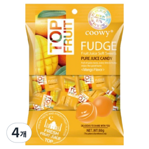 쿠위 탑플룻 젤리 망고맛, 80g, 4개