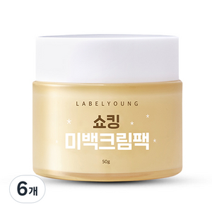 라벨영 쇼킹 미백 크림팩, 50g, 6개