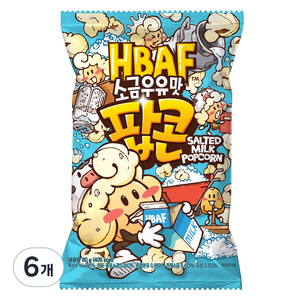 바프 소금우유맛 팝콘, 80g, 6개