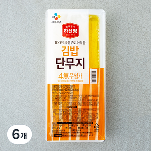 하선정 4무 김밥 단무지, 370g, 6개