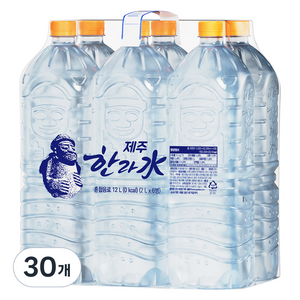 한라수 제주 무라벨, 30개, 2L