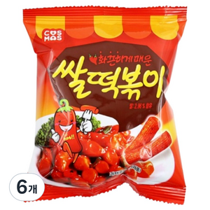 코스모스제과 어반티라노 쌀떡볶이 과자, 50g, 6개