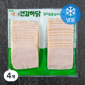 진주햄 더 건강하닭 닭가슴살 슬라이스햄 (냉동), 500g, 4개