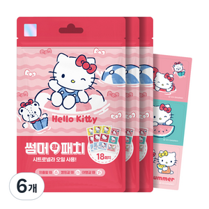 아텍스 아동용 헬로키티 썸머향 패치 18p, 혼합색상, 6개