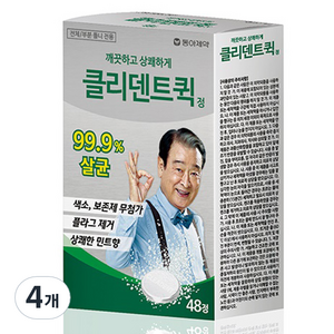 클리덴트 퀵 정 틀니세정제, 48개입, 4개