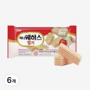 청우식품 미니웨하스 딸기맛, 80g, 6개